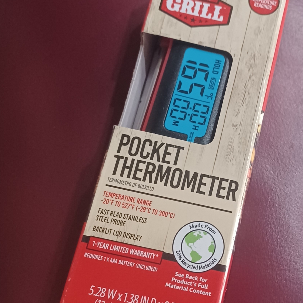 Black Digital BBQ Thermometer with LCD Display